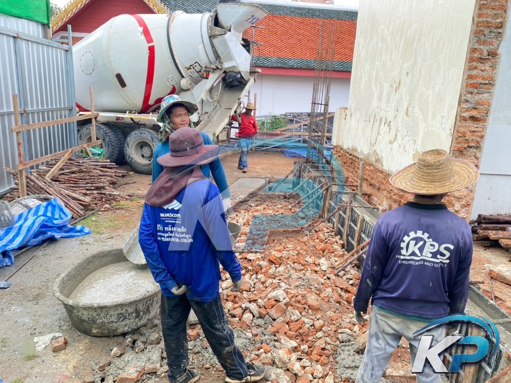 งานจัดส่งและเทคอนกรีตผสมเสร็จหน้างาน ทีมช่าง KPS